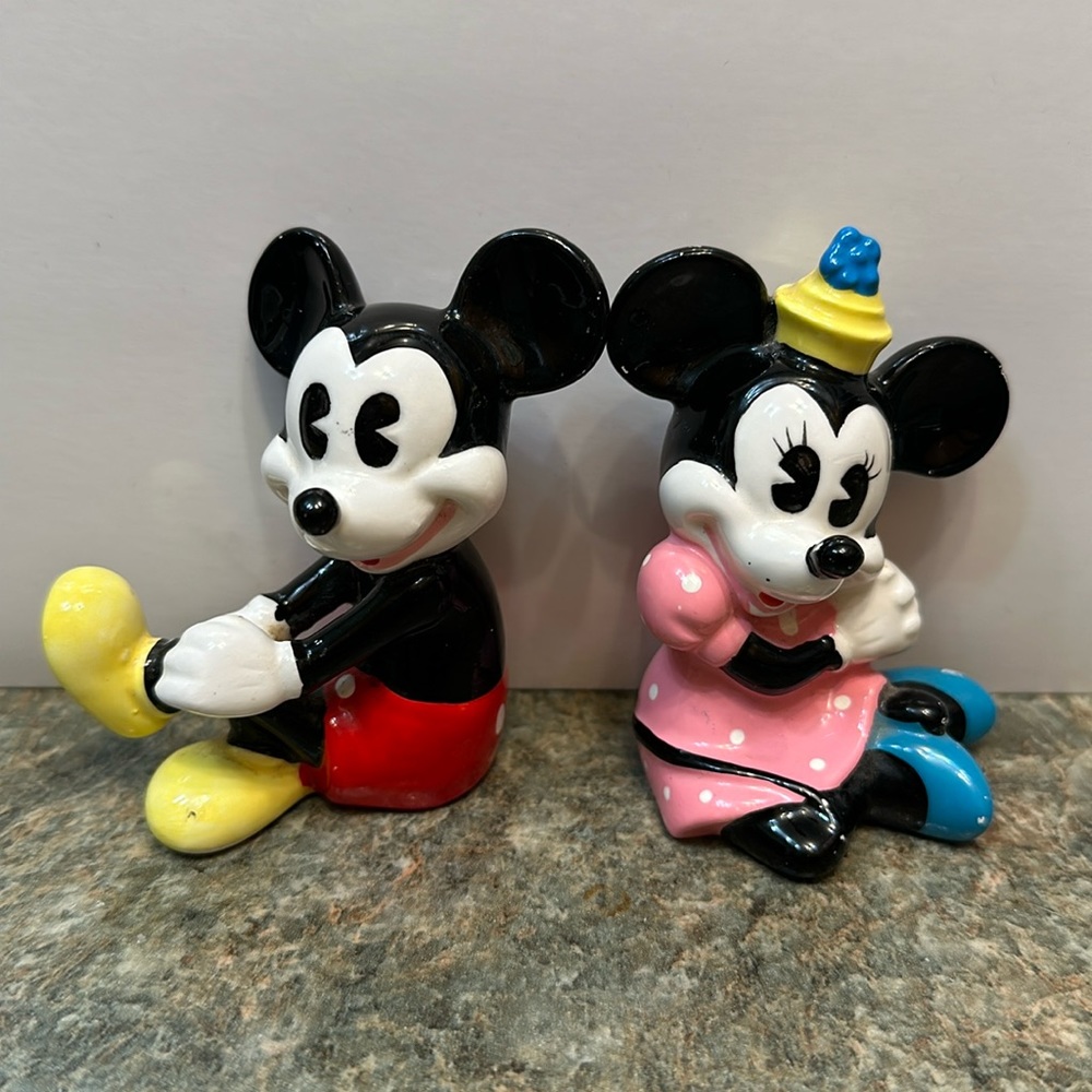Vintage Disney Mickey and Minnie Mouse Ceramic Figures